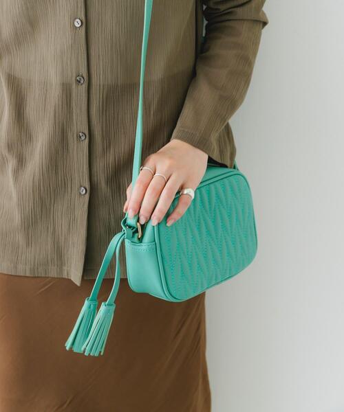 RODE SKO（ロデスコ）の「タッセル付ステッチショルダーバッグ（ショルダーバッグ・レディース・ミント/ホワイト・ONE）」の18枚目の写真