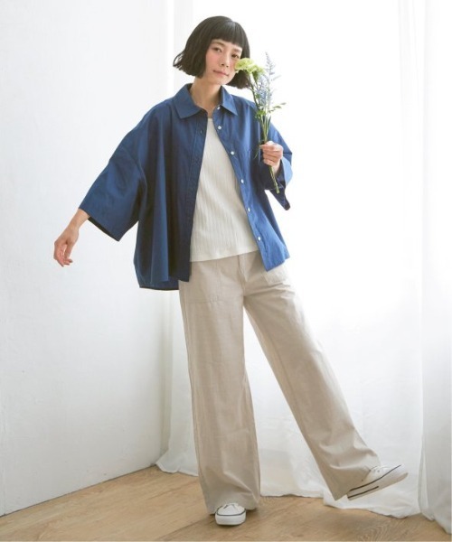 LBC(エルビーシー)の「コットンシャンブレーベーカーパンツ(その他パンツ・レディース・ネイビー/ベージュ/チャコールグレー/グレー・M/L)」の8枚目の写真