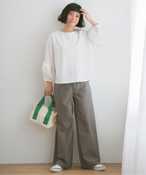 LBC(エルビーシー)の「コットンシャンブレーベーカーパンツ(その他パンツ・レディース・ネイビー/ベージュ/チャコールグレー/グレー・M/L)」の18枚目の写真