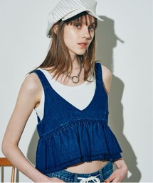 B2813 デニムティアードキャミ