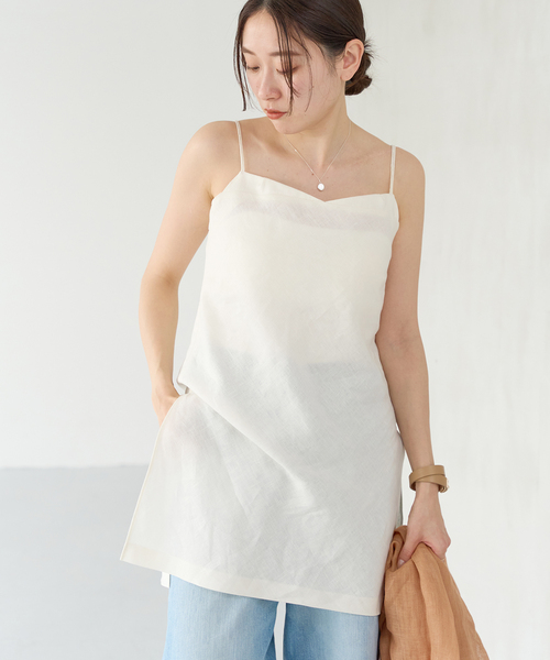IENA Maison♡ローゲージリネンキャミソール IENA（イエナ）の「フレンチリネンロングキャミ（キャミソール）」 - WEAR