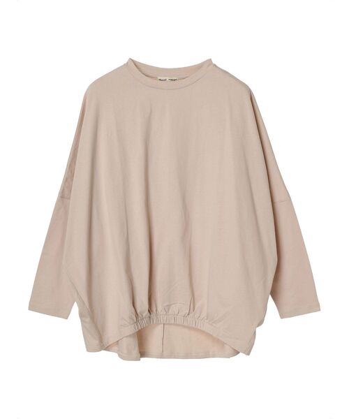 CRAFT STANDARD BOUTIQUE(クラフトスタンダードブティック)の「シルケット天竺 フロントギャザーBIG Tee L/S(Tシャツ/カットソー・レディース・グレイッシュベージュ/ブラック/オフホワイト/ライトカーキ・FREE)」の8枚目の写真