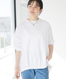 シルケット天竺 フロントギャザーBIG Tee L/S