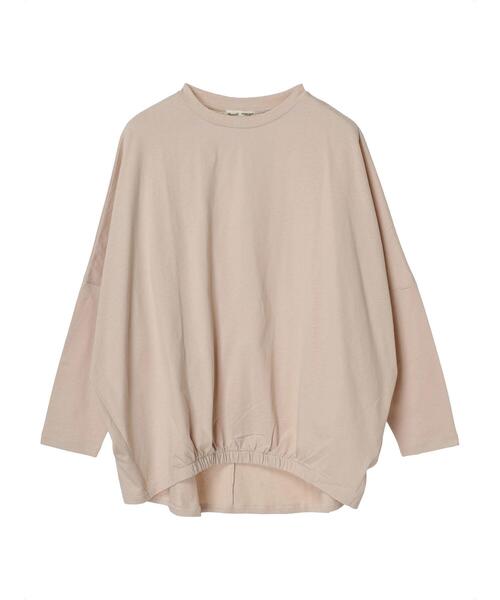 CRAFT STANDARD BOUTIQUE(クラフトスタンダードブティック)の「シルケット天竺 フロントギャザーBIG Tee L/S(Tシャツ/カットソー・レディース・グレイッシュベージュ/ブラック/オフホワイト/ライトカーキ・FREE)」の5枚目の写真