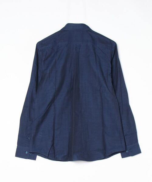 TOKYO SHIRTS(トウキョウシャツ)の「綿100% Wガーゼ 長袖カジュアルシャツ(シャツ/ブラウス・メンズ・ネイビー・L/LL/M)」の5枚目の写真