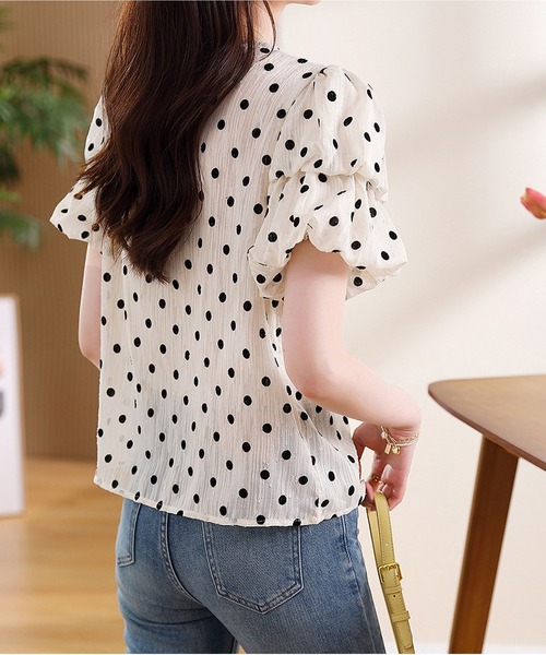 MAISON DE THERESE（メゾン ド テレーズ）の「ドットスリーブブラウス（シャツ/ブラウス・レディース・アイボリー・S/M/L）」の9枚目の写真