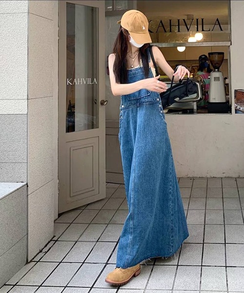 pumpkin port(パンプキンポート)の「デニム ロング ジャンスカ(ワンピース・レディース・ブルー・FREE)」の16枚目の写真