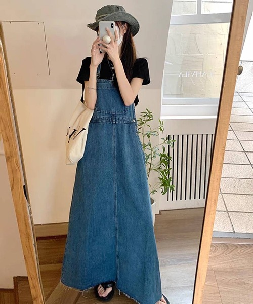 pumpkin port(パンプキンポート)の「デニム ロング ジャンスカ(ワンピース・レディース・ブルー・FREE)」の17枚目の写真