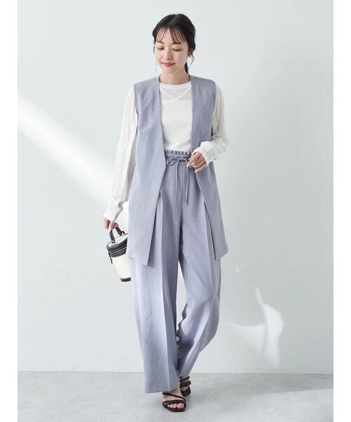 earth music&ecology（アースミュージックアンドエコロジー）の「リネンライクワイドパンツ（その他パンツ・レディース・グレイッシュブルー/ブラック/ベージュ・S/M）」の22枚目の写真