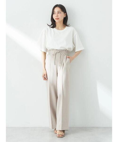 earth music&ecology（アースミュージックアンドエコロジー）の「リネンライクワイドパンツ（その他パンツ・レディース・グレイッシュブルー/ブラック/ベージュ・S/M）」の19枚目の写真