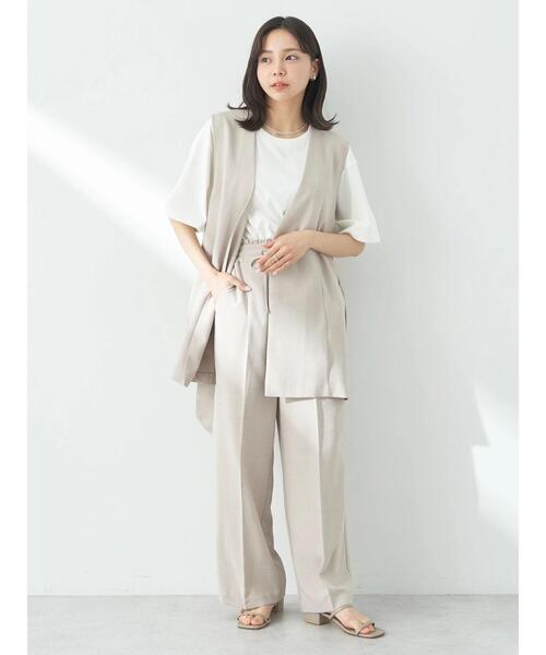 earth music&ecology（アースミュージックアンドエコロジー）の「リネンライクワイドパンツ（その他パンツ・レディース・グレイッシュブルー/ブラック/ベージュ・S/M）」の8枚目の写真