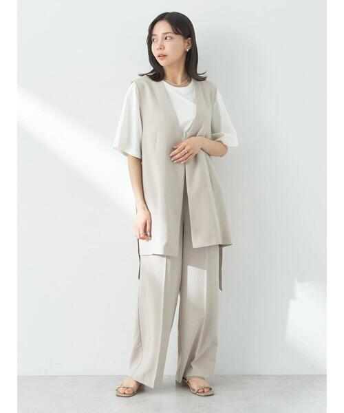 earth music&ecology（アースミュージックアンドエコロジー）の「リネンライクワイドパンツ（その他パンツ・レディース・グレイッシュブルー/ブラック/ベージュ・S/M）」の9枚目の写真