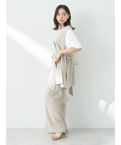 earth music&ecology（アースミュージックアンドエコロジー）の「リネンライクワイドパンツ（その他パンツ・レディース・グレイッシュブルー/ブラック/ベージュ・S/M）」の10枚目の写真