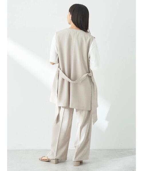 earth music&ecology（アースミュージックアンドエコロジー）の「リネンライクワイドパンツ（その他パンツ・レディース・グレイッシュブルー/ブラック/ベージュ・S/M）」の11枚目の写真