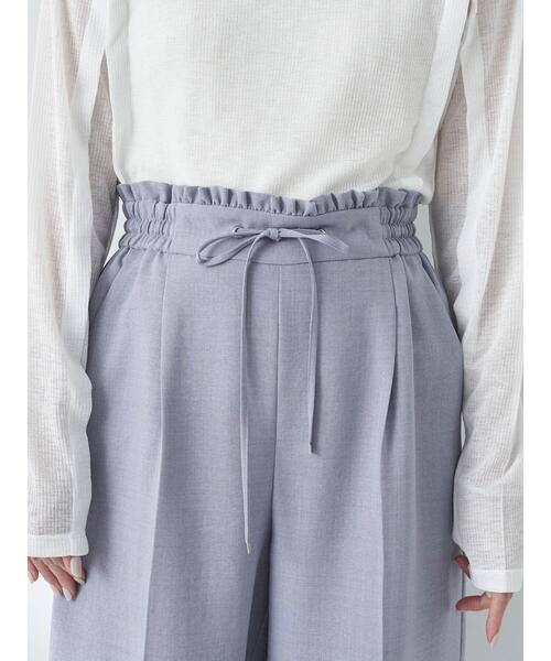 earth music&ecology（アースミュージックアンドエコロジー）の「リネンライクワイドパンツ（その他パンツ・レディース・グレイッシュブルー/ブラック/ベージュ・S/M）」の12枚目の写真
