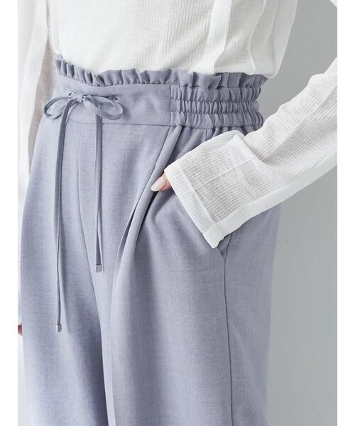 earth music&ecology（アースミュージックアンドエコロジー）の「リネンライクワイドパンツ（その他パンツ・レディース・グレイッシュブルー/ブラック/ベージュ・S/M）」の4枚目の写真