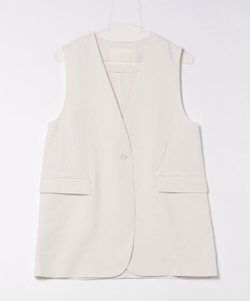 美品　ストロベリーフィールズ　ロング　ジレ　ベスト　ベージュ STRAWBERRY-FIELDS（ストロベリーフィールズ）の「ﾉｰｶﾗｰﾐﾄﾞﾙｼﾞﾚ