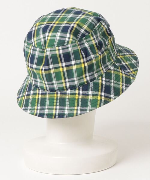 A BATHING APE（アベイシングエイプ）の「MINI BAPE CHECK BUCKET HAT M（ハット・メンズ・グリーン/レッド・LARGE/MEDIUM）」の3枚目の写真