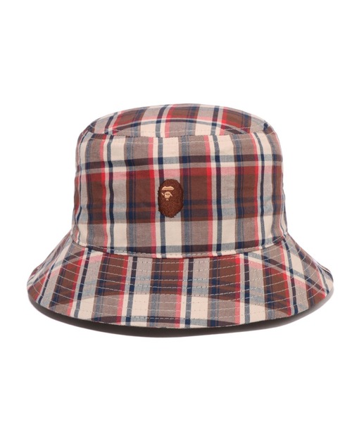 A BATHING APE（アベイシングエイプ）の「MINI BAPE CHECK BUCKET HAT M（ハット・メンズ・グリーン/レッド・LARGE/MEDIUM）」の5枚目の写真