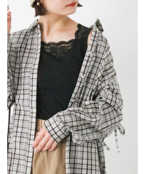 ehka sopo（エヘカソポ）の「前後着レースタンクトップ（タンクトップ・レディース・ブラック/モカ/キナリ・F）」の2枚目の写真