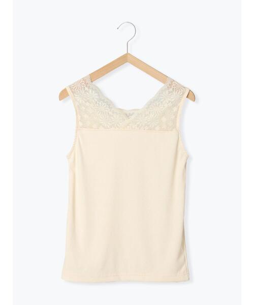 ehka sopo（エヘカソポ）の「前後着レースタンクトップ（タンクトップ・レディース・ブラック/モカ/キナリ・F）」の4枚目の写真