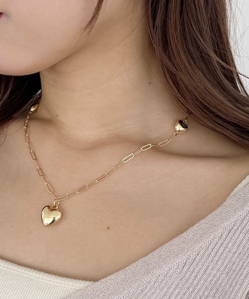 Heather(ヘザー)の「ハートチェーンネックレス 118779(ネックレス・レディース・ゴールド/シルバー・ONE SIZE)」の1枚目の写真