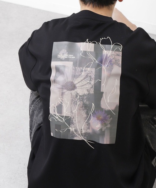 Naive magic（ナイーブマジック）の「【NAIVE MAGIC】ポンチ バラ ローズ グラフィック 半袖 Tシャツ（Tシャツ/カットソー・メンズ・ブラック/ライトグレー/ホワイト/ブルー・LARGE/MEDIUM）」の3枚目の写真