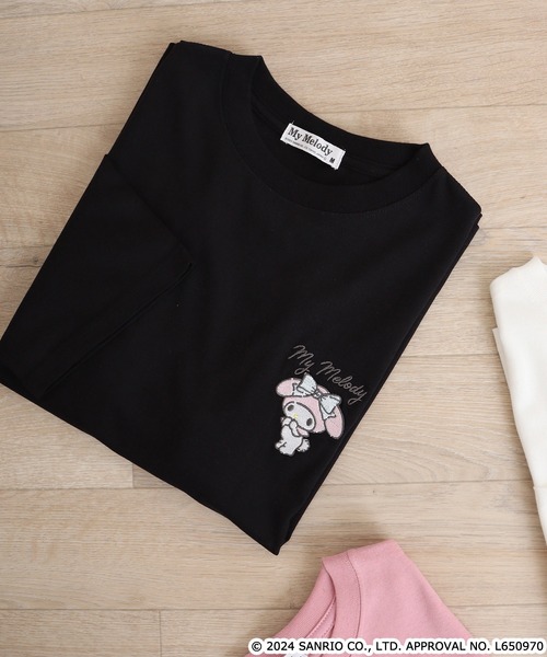 sanrio(サンリオ)の「Sanrio characters サンリオキャラクターズ レディース半袖Tシャツ(Tシャツ/カットソー・レディース・ピンクベージュ/サックスブルー/オフホワイト/ブラック/ネイビー/ホワイト/サックスブルー系/ブラック系1/ホワイト系その他/ブラック系/ライトパープル/チャコール/アイボリー/ピンク系その他/ライトピンク/アイボリー系/ブラック系2/ホワイト系その他2・M/L)」の9枚目の写真