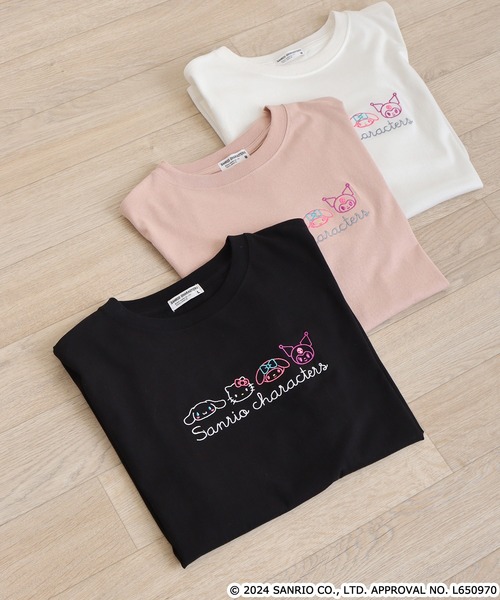 sanrio(サンリオ)の「Sanrio characters サンリオキャラクターズ レディース半袖Tシャツ(Tシャツ/カットソー・レディース・ピンクベージュ/サックスブルー/オフホワイト/ブラック/ネイビー/ホワイト/サックスブルー系/ブラック系1/ホワイト系その他/ブラック系/ライトパープル/チャコール/アイボリー/ピンク系その他/ライトピンク/アイボリー系/ブラック系2/ホワイト系その他2・M/L)」の6枚目の写真