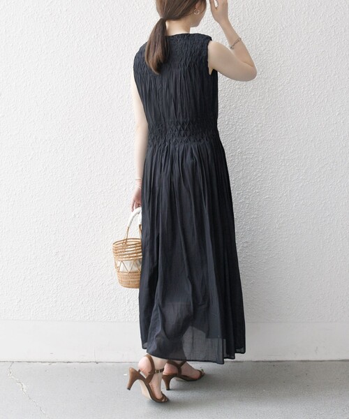 WEB限定】SHIPS any: ハンドスモッキング コットン フレア