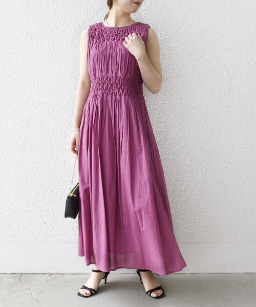 WEB限定】SHIPS any: ハンドスモッキング コットン フレア