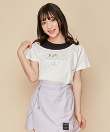 JENNI love（ジェニィラブ）の「【UVカット・抗菌防臭・着る虫よけ】防蚊アシメオフショルTシャツ（Tシャツ/カットソー・キッズ）」