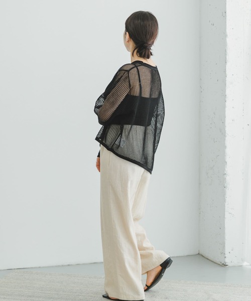 ITEMS URBANRESEARCH（アイテムズ アーバンリサーチ）の「メッシュニットプルオーバー（ニット/セーター・レディース・ブラウン/グレー系その他/ブラック・FREE）」の22枚目の写真