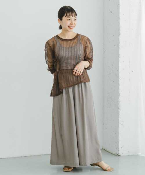 ITEMS URBANRESEARCH（アイテムズ アーバンリサーチ）の「メッシュニットプルオーバー（ニット/セーター・レディース・ブラウン/グレー系その他/ブラック・FREE）」の17枚目の写真