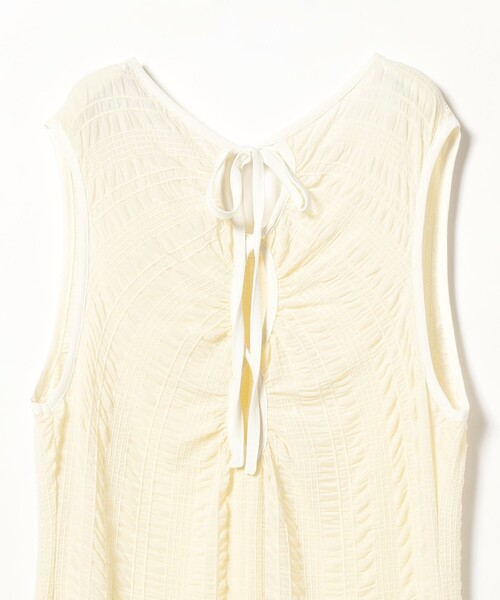 Ray BEAMS(レイビームス)の「Ray BEAMS / シャーリング ストレッチ スリット ワンピース(ワンピース・レディース・ホワイト系その他6/ブラック・ONE SIZE)」の5枚目の写真