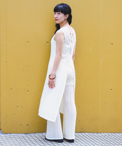 Ray BEAMS(レイビームス)の「Ray BEAMS / シャーリング ストレッチ スリット ワンピース(ワンピース・レディース・ホワイト系その他6/ブラック・ONE SIZE)」の13枚目の写真