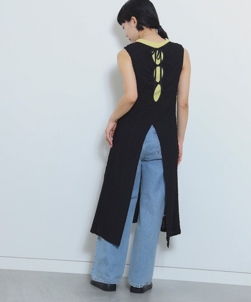 Ray BEAMS(レイビームス)の「Ray BEAMS / シャーリング ストレッチ スリット ワンピース(ワンピース・レディース・ホワイト系その他6/ブラック・ONE SIZE)」の20枚目の写真