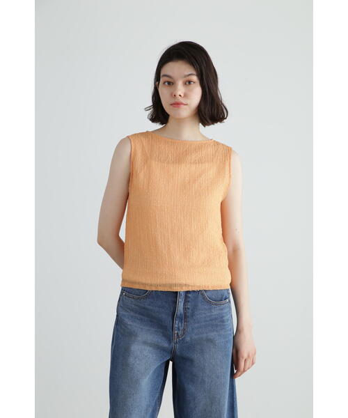 JILL STUART（ジルスチュアート）の「◆シュリンクノースリーブトップス（Tシャツ/カットソー・レディース・オレンジ/ネイビー/ライトグリーン/ホワイト・FREE）」の8枚目の写真