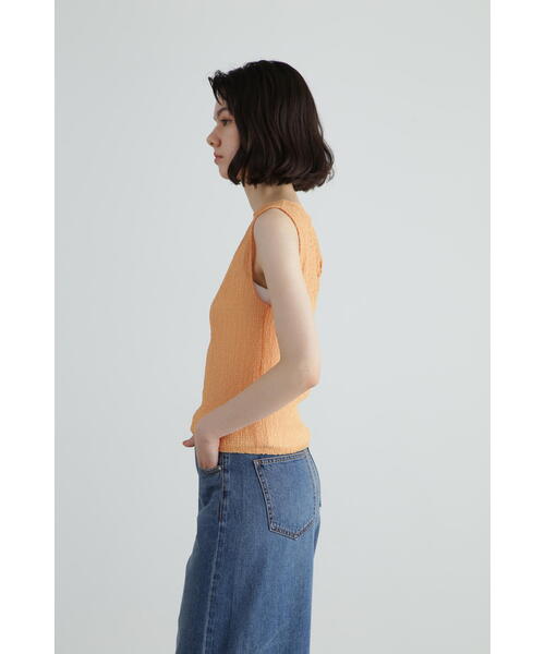 JILL STUART（ジルスチュアート）の「◆シュリンクノースリーブトップス（Tシャツ/カットソー・レディース・オレンジ/ネイビー/ライトグリーン/ホワイト・FREE）」の9枚目の写真