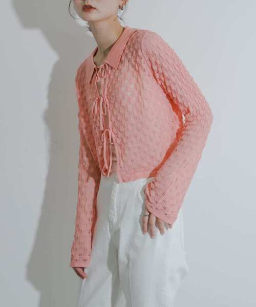 セール】トゲトゲニットリボンカーディガン（カーディガン/ボレロ