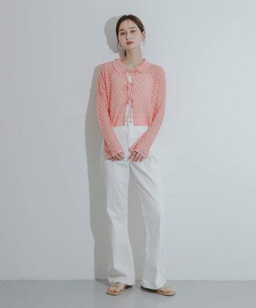 セール】トゲトゲニットリボンカーディガン（カーディガン/ボレロ