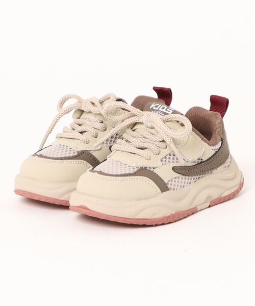 shoes365（シューズスリーシックスファイヴ）の「【shoes365】子供用メッシュデザインスニーカー（スニーカー・キッズ・ベージュ/グレー・13.0cm/13.5cm/14.0cm/15.0cm/15.5cm）」の21枚目の写真