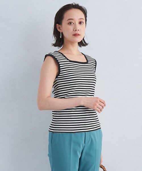 green label relaxing(グリーンレーベルリラクシング)の「デコルテ フレンチ プルオーバー カットソー(Tシャツ/カットソー・レディース・その他1/オレンジ/オフホワイト/ブラック・FREE)」の4枚目の写真