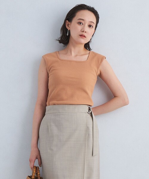 green label relaxing(グリーンレーベルリラクシング)の「デコルテ フレンチ プルオーバー カットソー(Tシャツ/カットソー・レディース・その他1/オレンジ/オフホワイト/ブラック・FREE)」の3枚目の写真