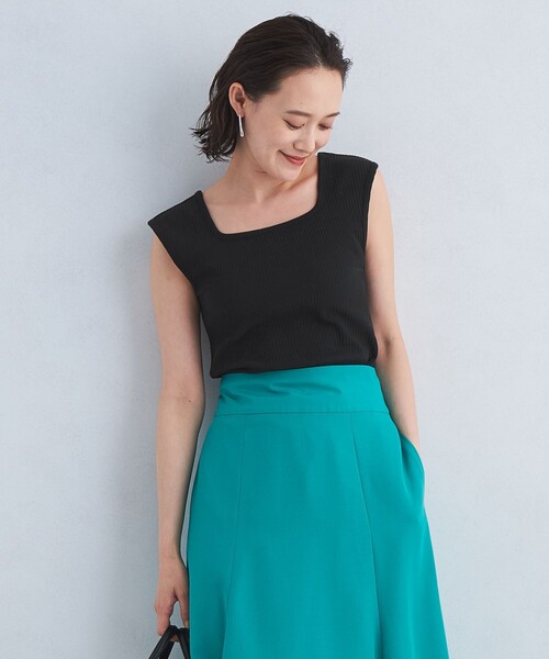 green label relaxing(グリーンレーベルリラクシング)の「デコルテ フレンチ プルオーバー カットソー(Tシャツ/カットソー・レディース・その他1/オレンジ/オフホワイト/ブラック・FREE)」の2枚目の写真