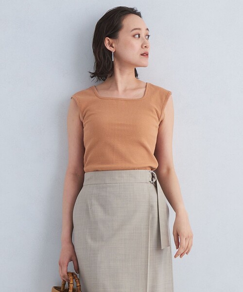 green label relaxing(グリーンレーベルリラクシング)の「デコルテ フレンチ プルオーバー カットソー(Tシャツ/カットソー・レディース・その他1/オレンジ/オフホワイト/ブラック・FREE)」の7枚目の写真