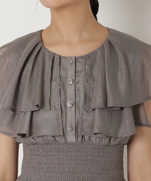 REDYAZEL(レディアゼル)の「シャイニー楊柳フリルブラウス(シャツ/ブラウス・レディース・ブラック/ピンク/グレー・FREE)」の13枚目の写真