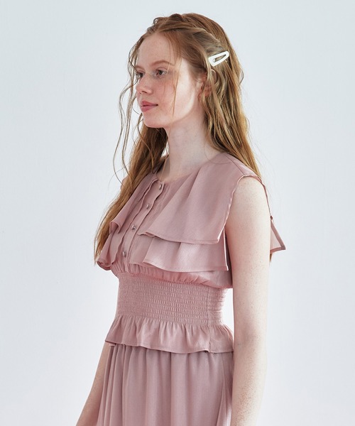 REDYAZEL(レディアゼル)の「シャイニー楊柳フリルブラウス(シャツ/ブラウス・レディース・ブラック/ピンク/グレー・FREE)」の18枚目の写真