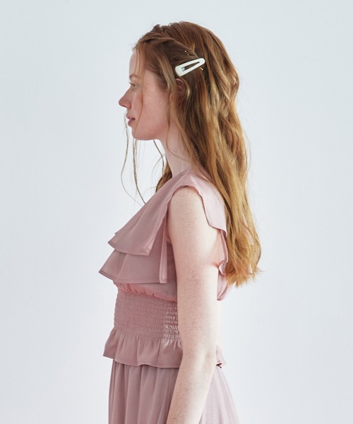 REDYAZEL(レディアゼル)の「シャイニー楊柳フリルブラウス(シャツ/ブラウス・レディース・ブラック/ピンク/グレー・FREE)」の19枚目の写真