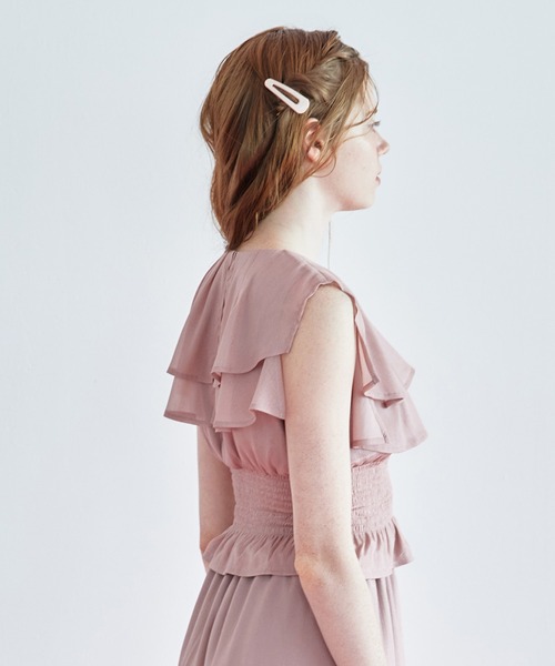 REDYAZEL(レディアゼル)の「シャイニー楊柳フリルブラウス(シャツ/ブラウス・レディース・ブラック/ピンク/グレー・FREE)」の21枚目の写真